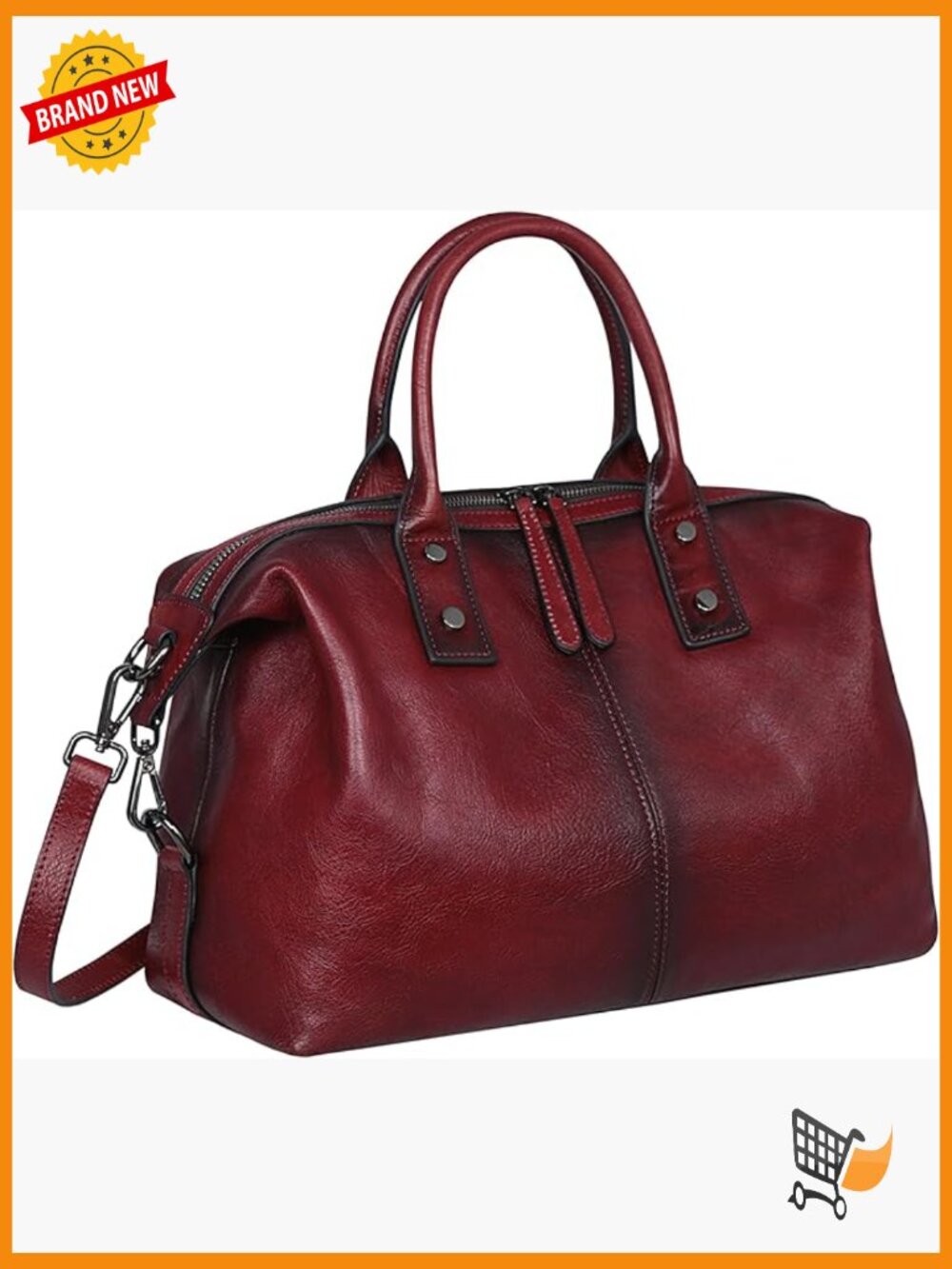 Genuine Leather Satchel Tote Bag Large Capacity Handbag Cross Body
